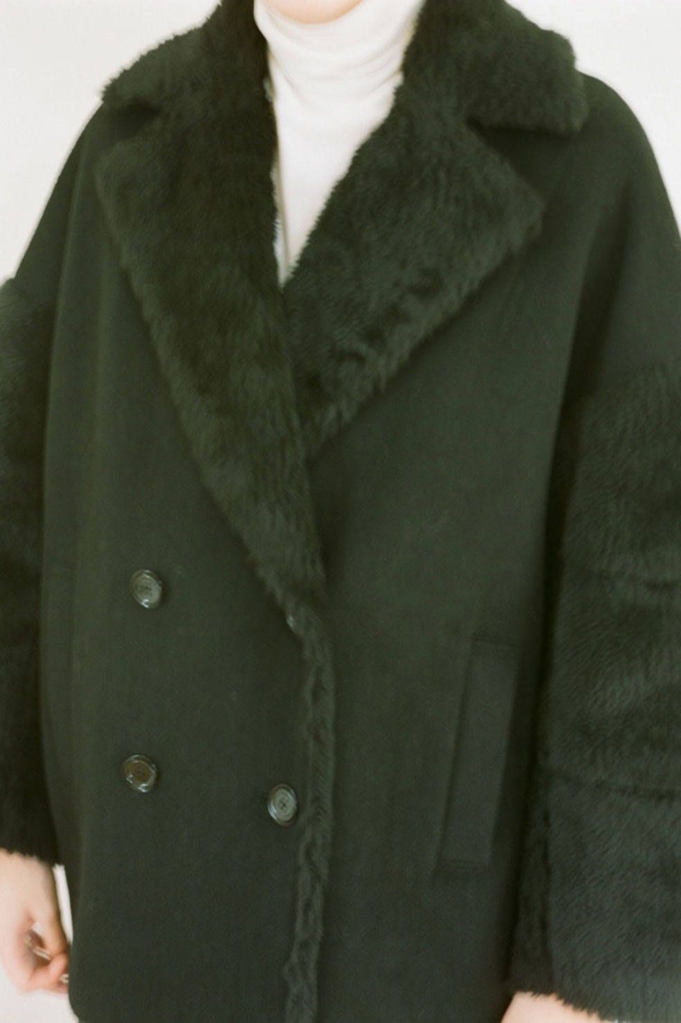 CLANE - ボアコンビネーションコクーンピーコート - BOA COMBINATION