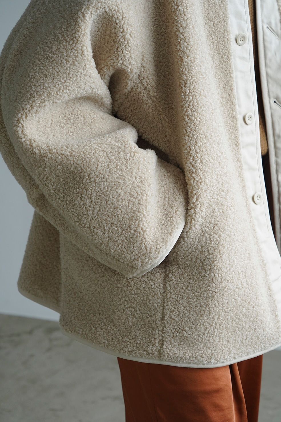 CLANE - リバーシブル ボア ジャケット - REVERSIBLE BOA JACKET