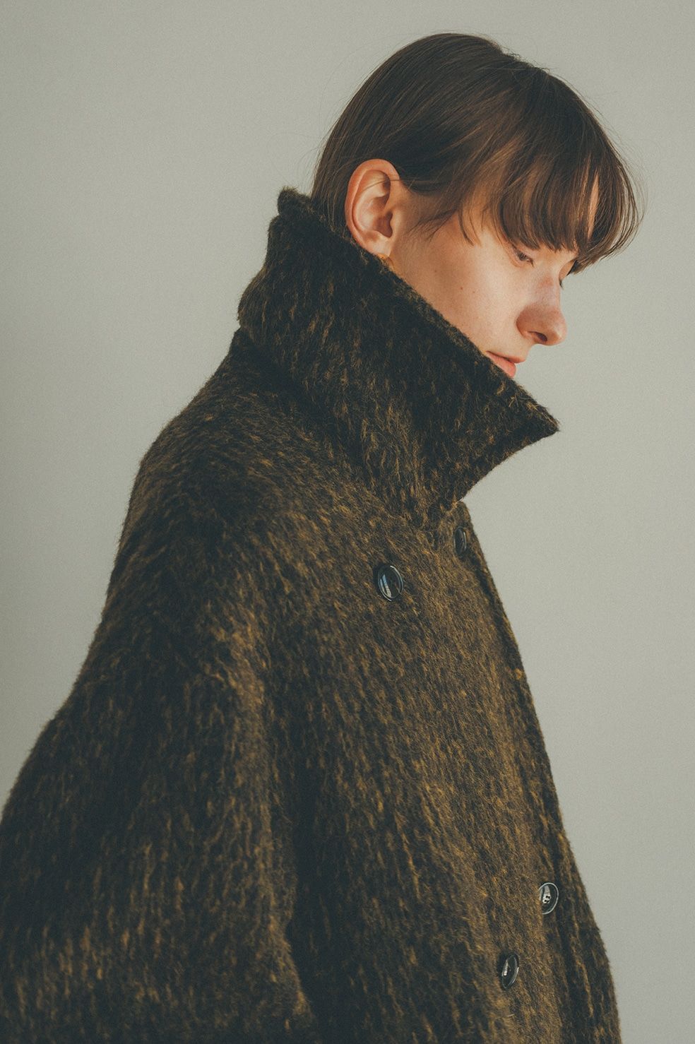 CLANE - ミックスシャギーレディコート - MIX SHAGGY LADY COAT YELLOW