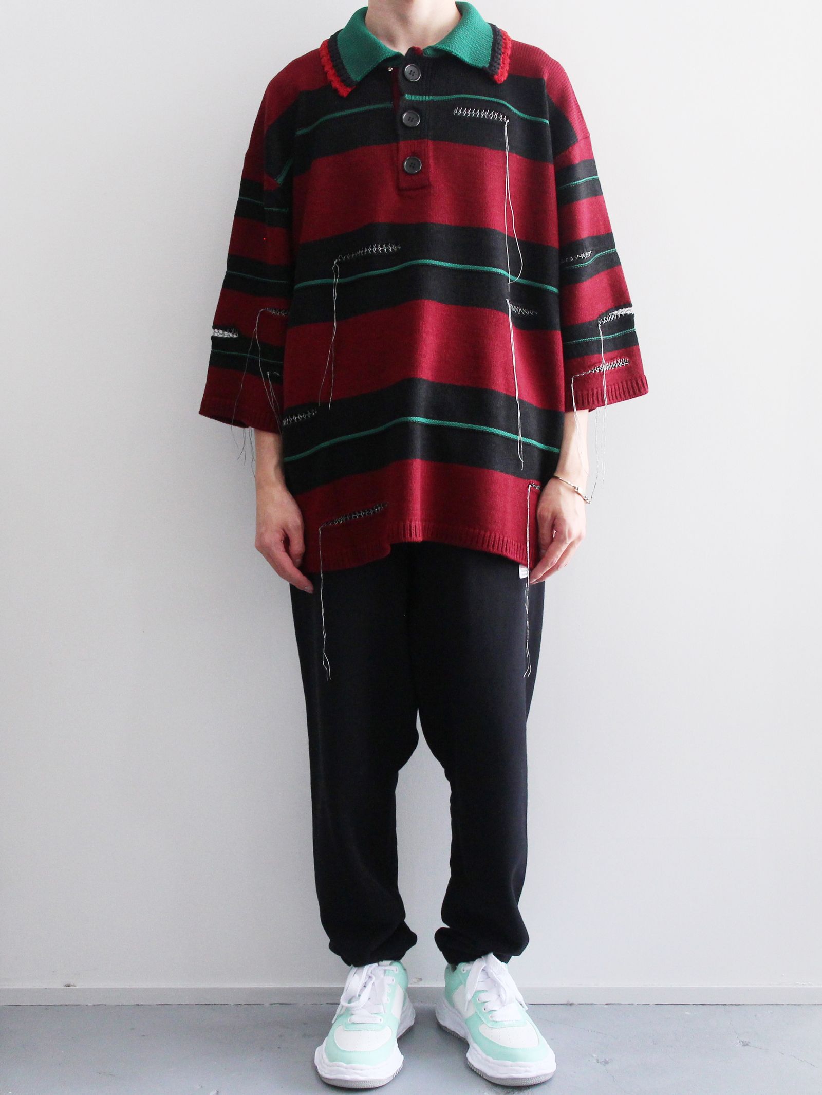 KIDILL - オーバーサイズ ポロニット - OVERSIZED BORDER POLO KNIT