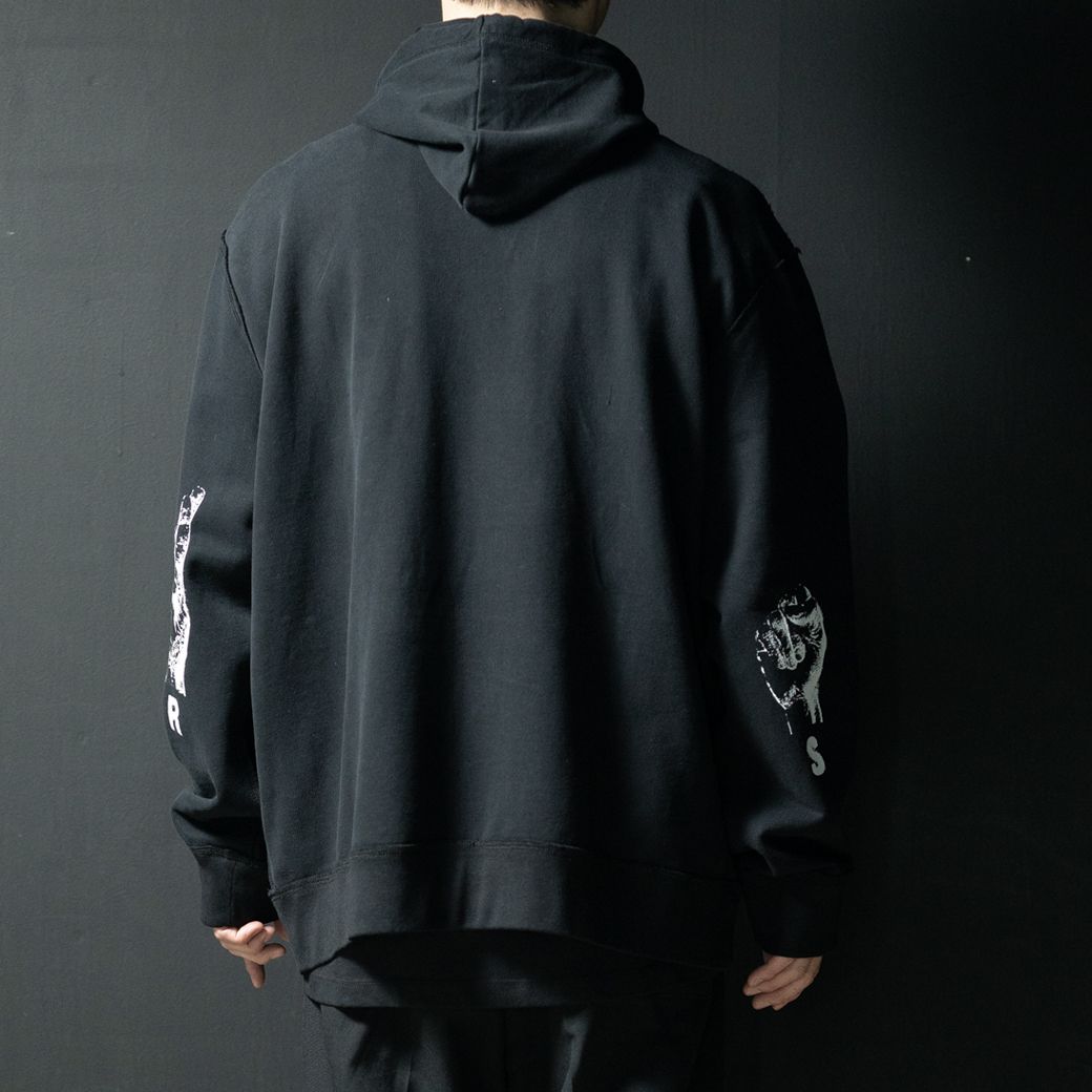 RAF SIMONS - Zipped hoodie with RS hand signs on sleeves | ALTERFATE