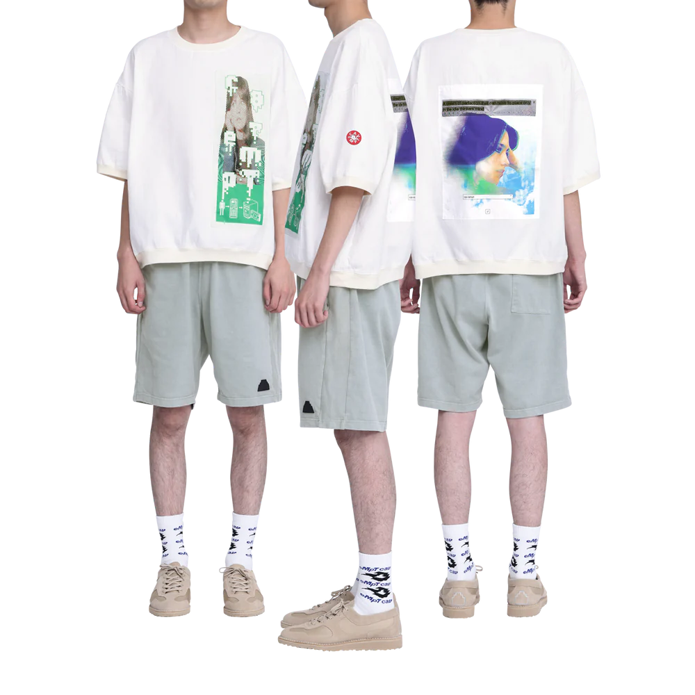 C.E - 【ラスト1点（XL）】Patched Gauze Short Sleeve Crew Neck