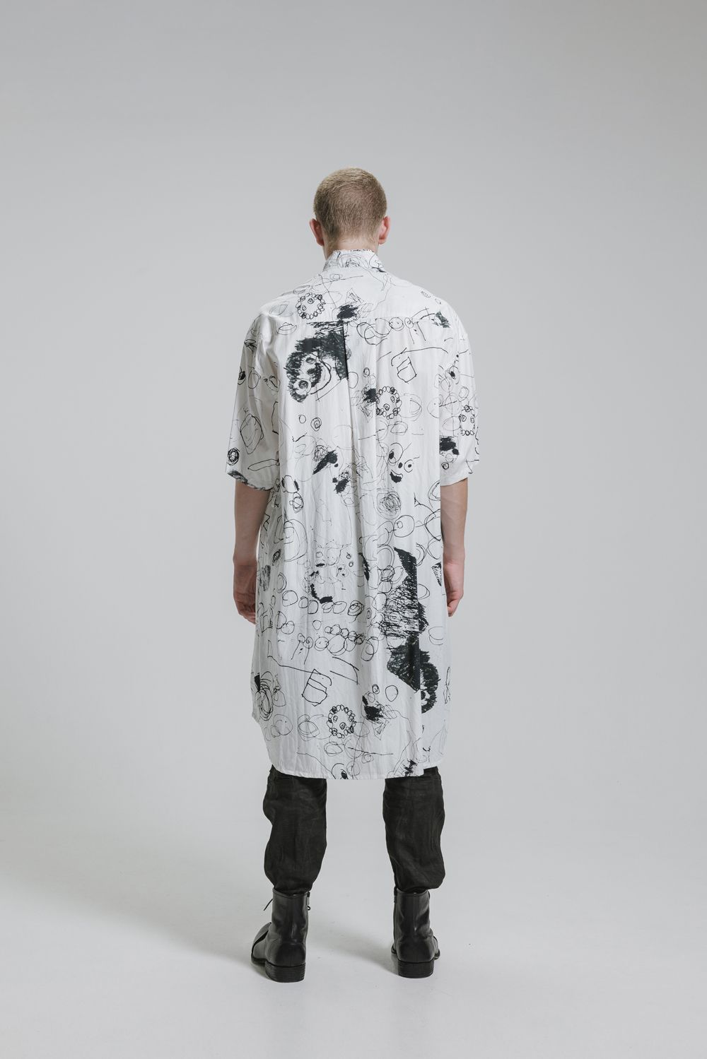 nude:masahiko maruyama - Cotton Twill Ink Jet Short-Sleeved Big