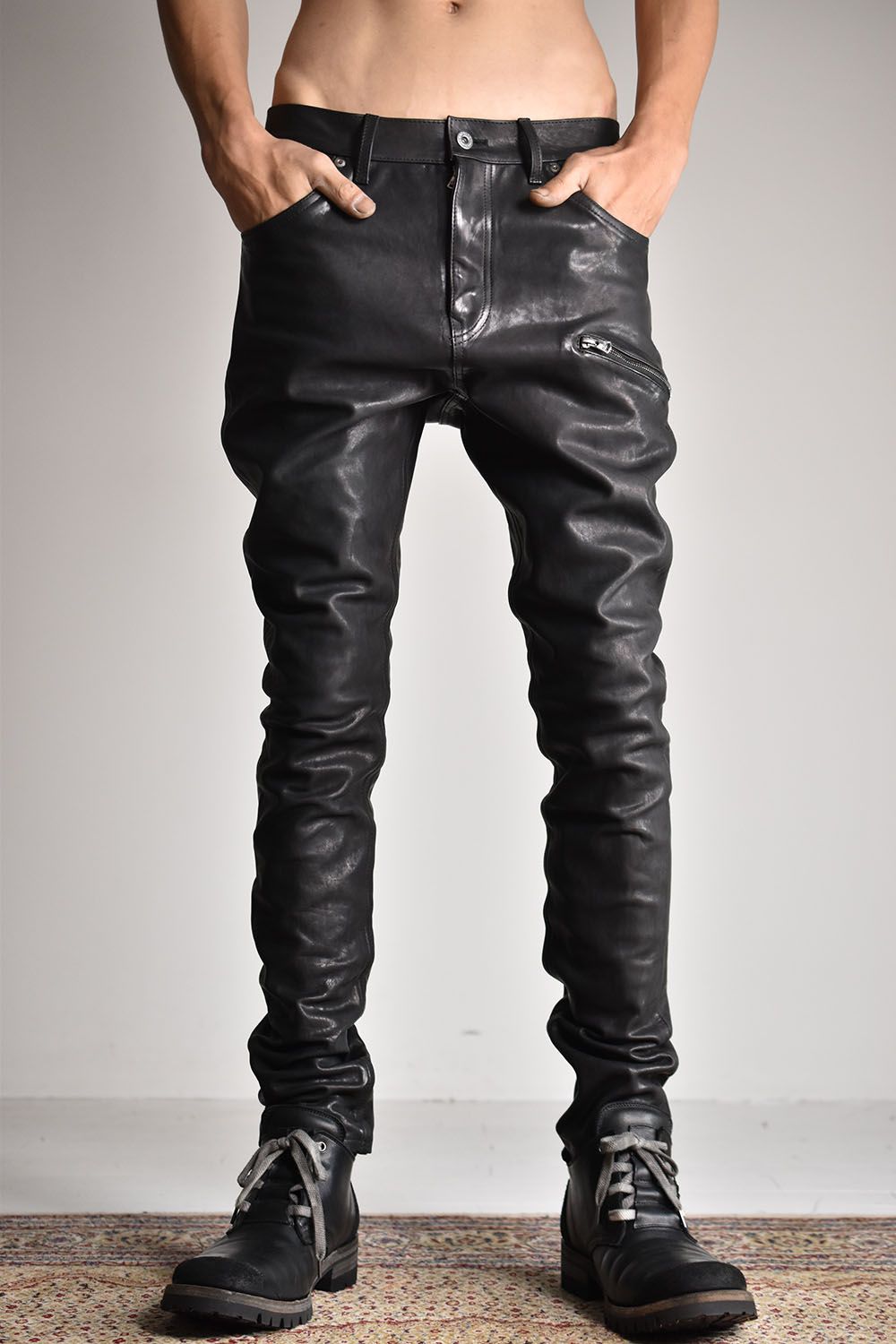 ISAMU KATAYAMA BACKLASH - MARYAM Kip Garment Dye Leather Pants