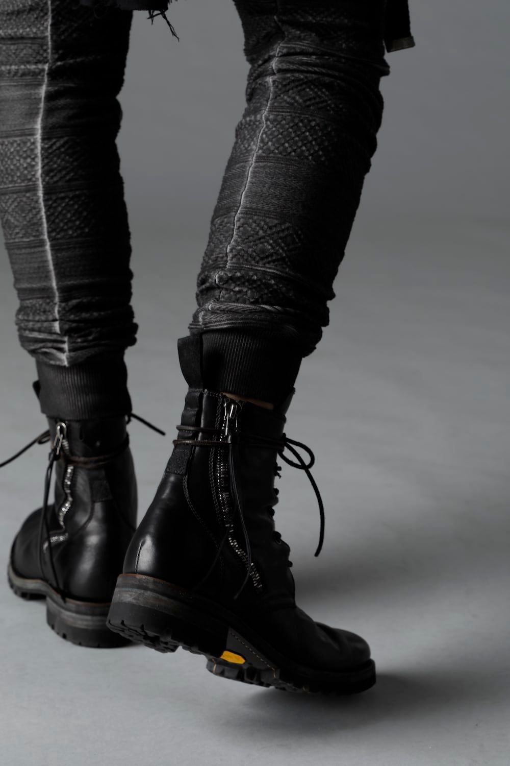D.HYGEN - Horse Leather Lace Up Combat Boots