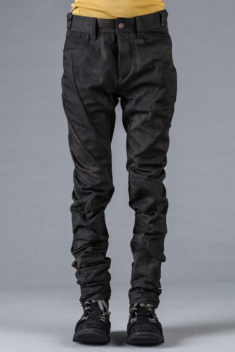 D.HYGEN - Stretch Denim Overlock Twisted Curve Slim Pants 