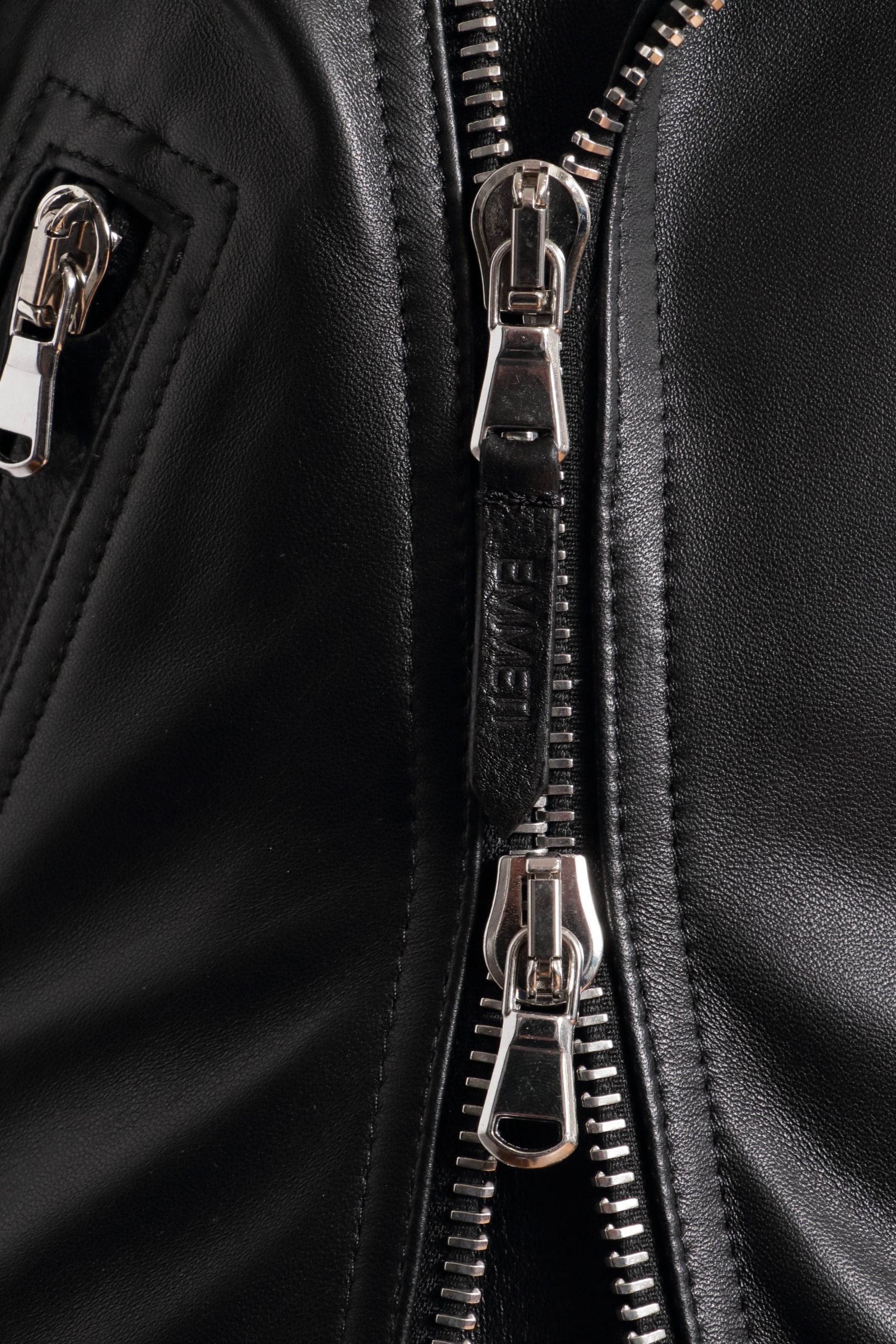 EMMETI - GABRIELE ラムスキン ナッパレザー ダブル ライダース レザー