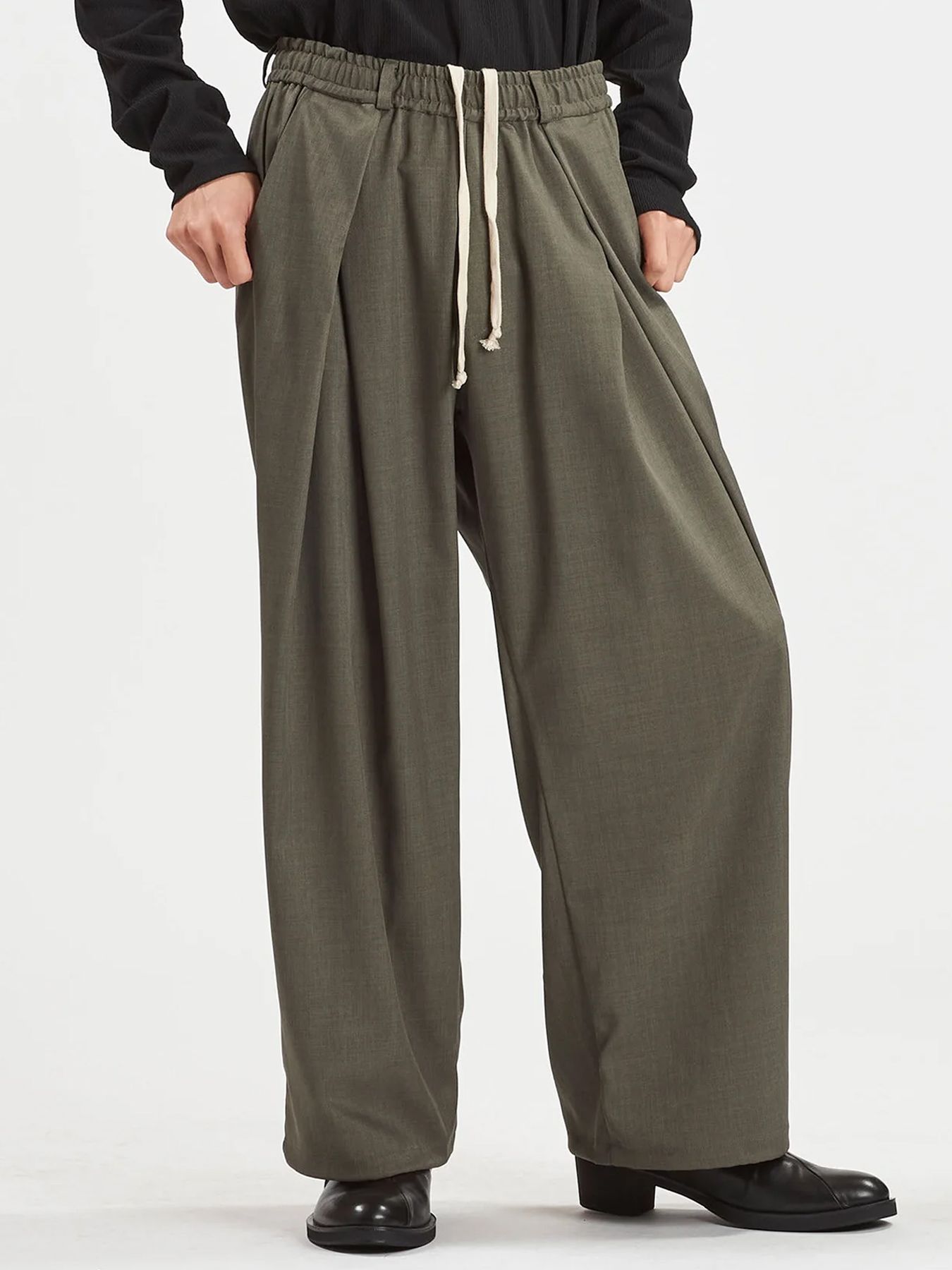 NO ID. - 2WAYクロスタックイージーワイドトラウザーズ / グレー【NOID