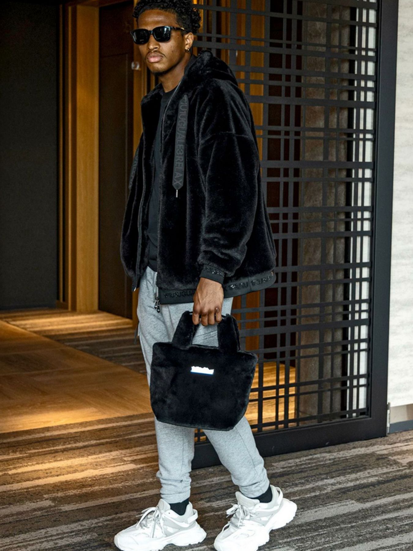 1PIU1UGUALE3 RELAX - シルバーロゴプレートファーミニトートバッグ