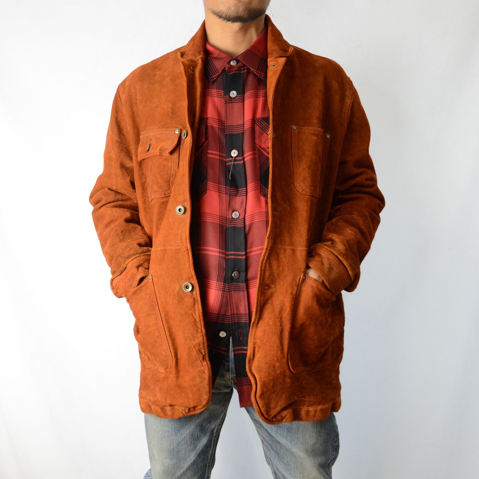 ISAMU KATAYAMA BACKLASH - JAPAN カーフスエード白鞣し製品染めレザー