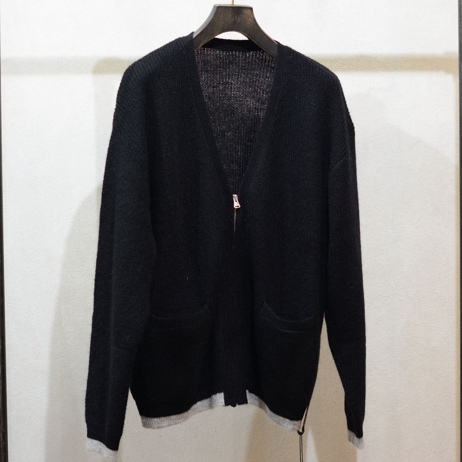 ISAMU KATAYAMA BACKLASH - モヘアニット ジップカーディガン （BLACK