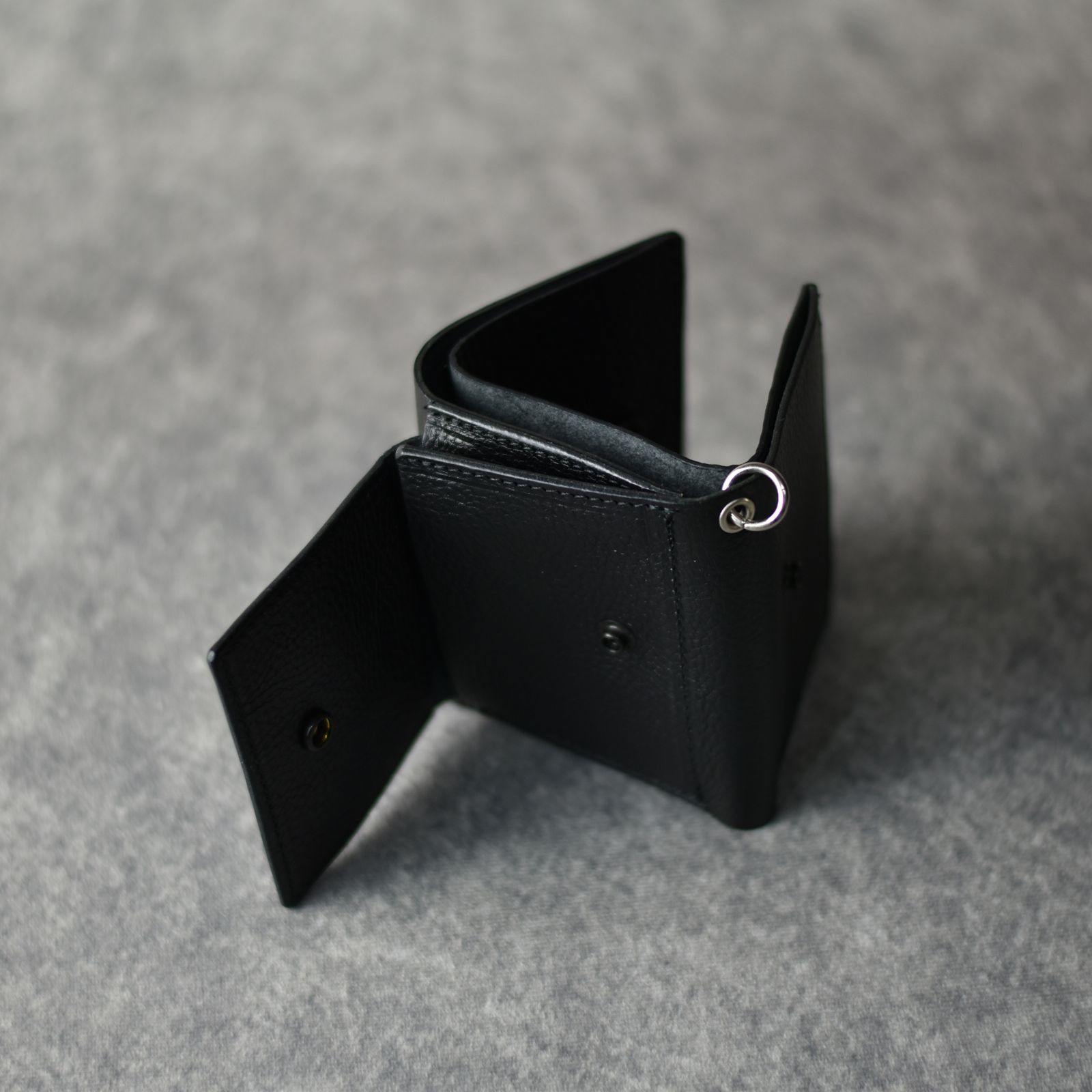 CALEE - STUDS LEATHER MULTI WALLET (BLACK) / スタッズ レザー