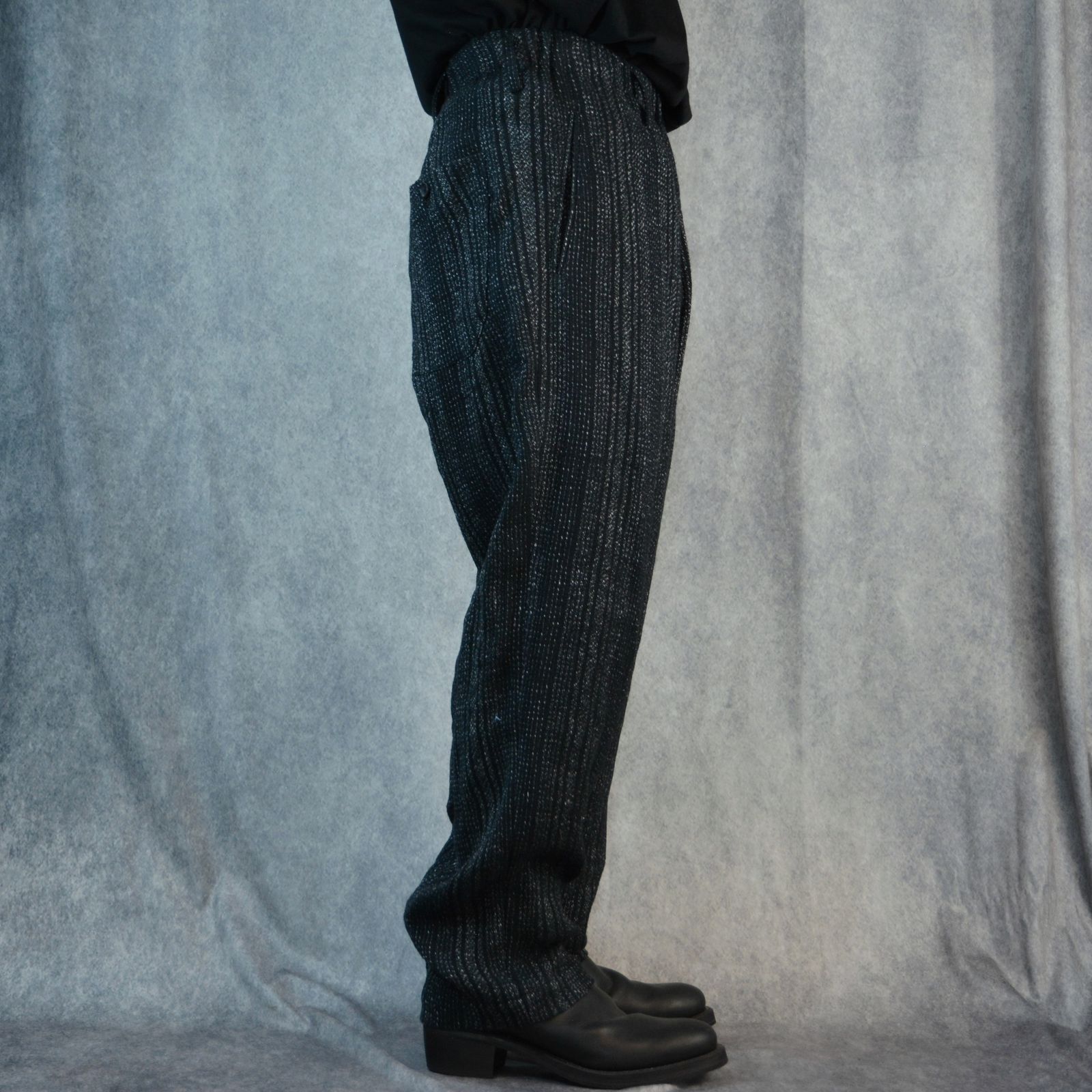 yohji yamamoto - C/L S.T B Z-STRIPE COIN POCKET WIDE PANTS (BLACK