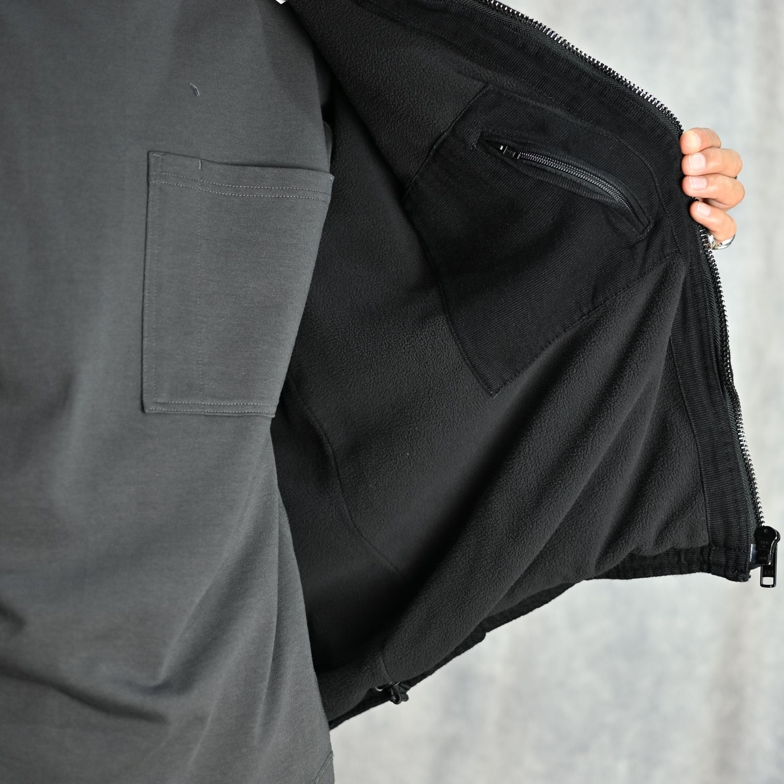 N.HOOLYWOOD - LINED BLOUSON (BLACK) - ライニング付き ブルゾン