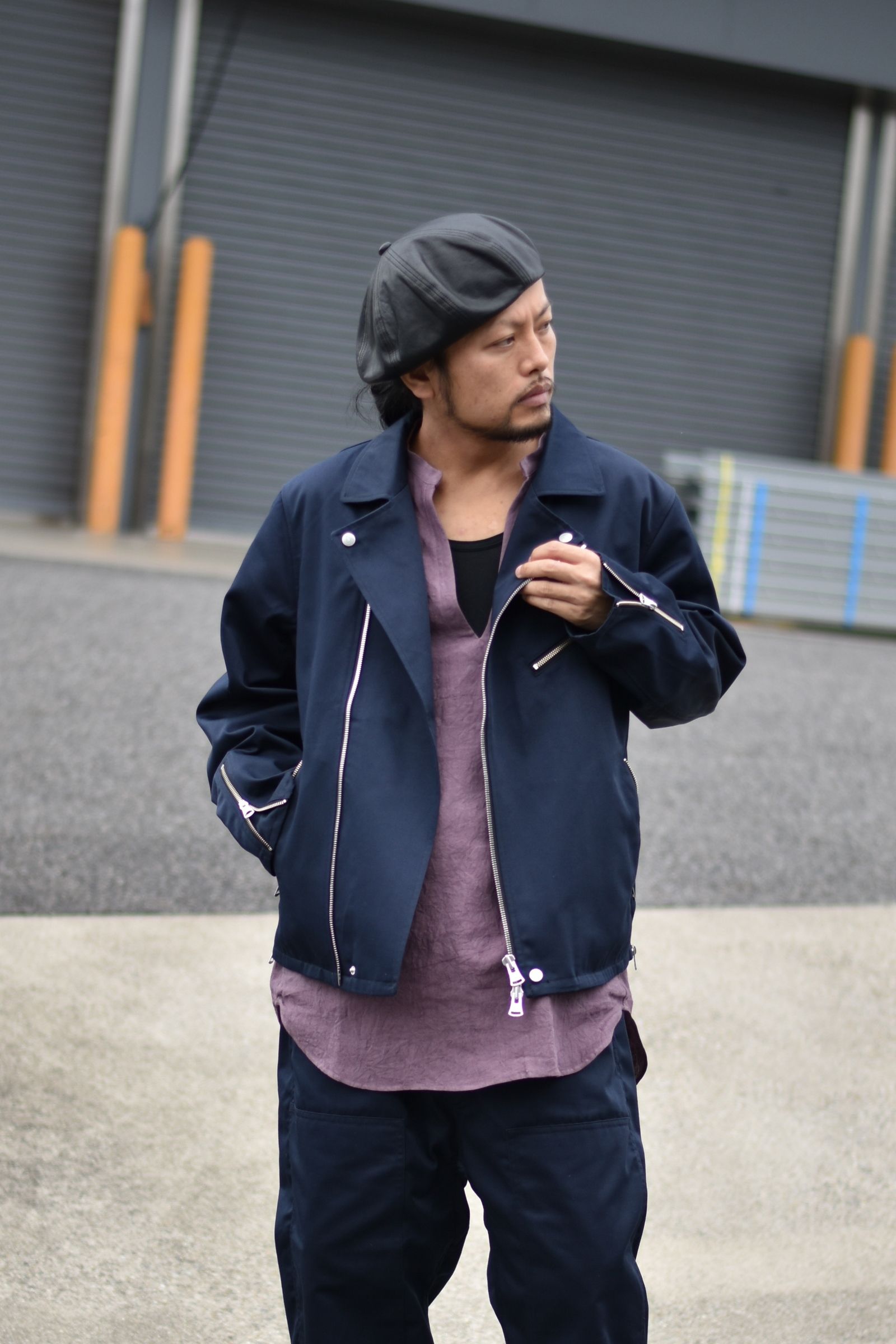 ISAMU KATAYAMA BACKLASH - ×× Dickies ダブルニーパンツ (NAVY