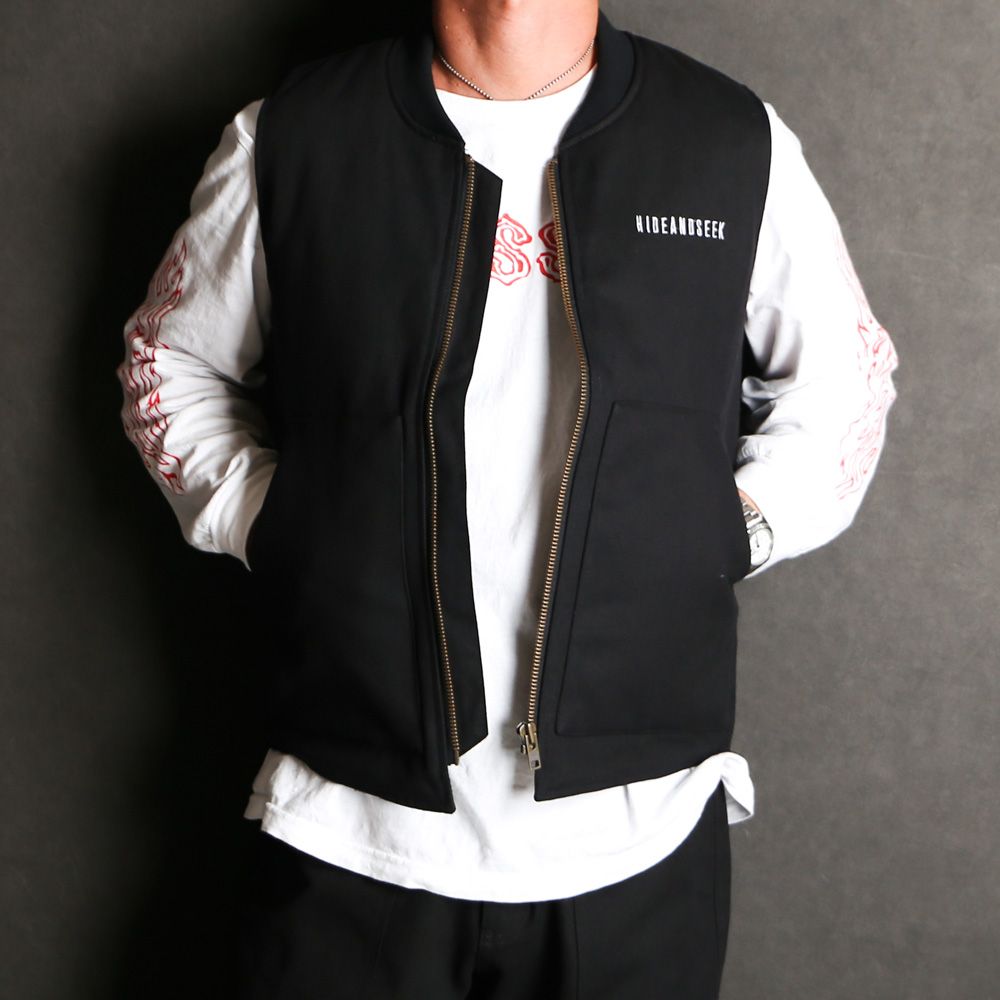 HideandSeek - Work Zip Vest(24aw) - BLK / ワークベスト / HJ-090324
