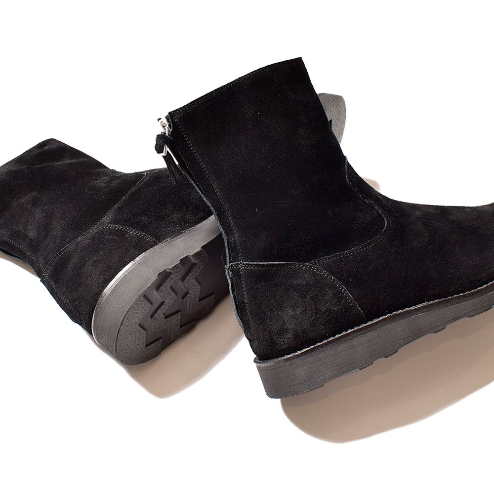 MINEDENIM - Suede Leather Back Zip Boots - BLK / MGK-003