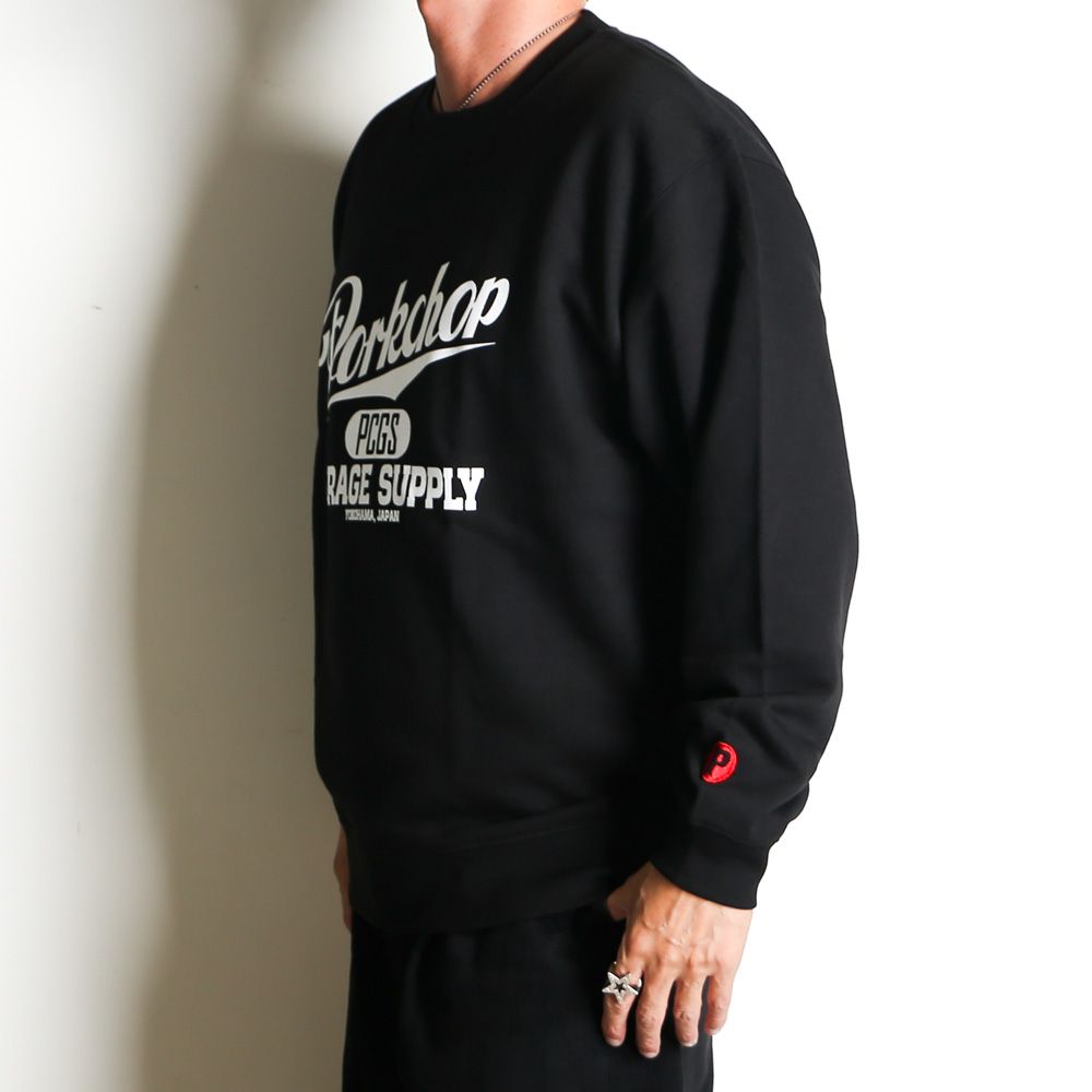 PORKCHOP - SCRIPT COLLEGE SWEAT - BLACK / スウェット | chemical