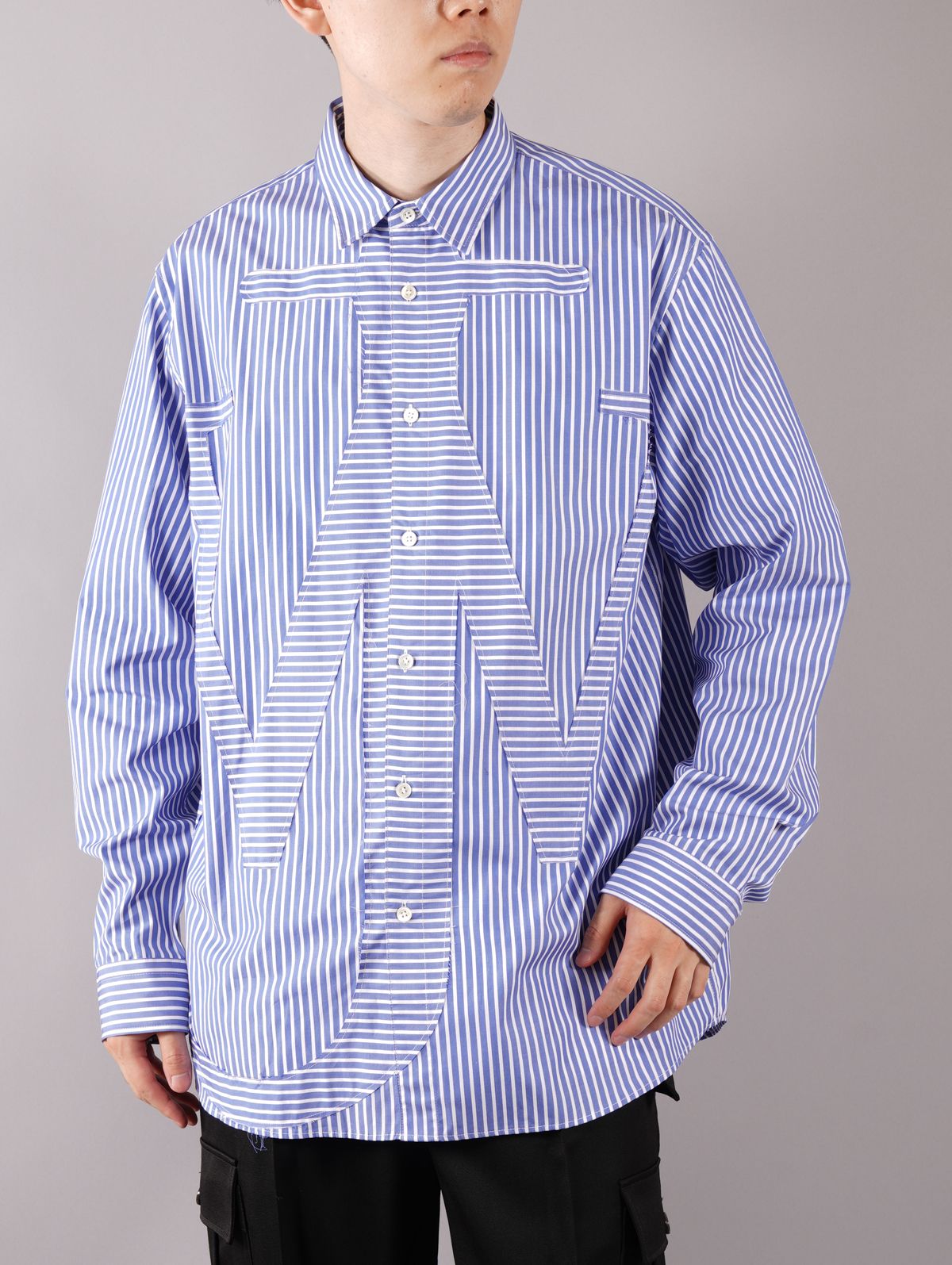 JW ANDERSON - ラスト1点 / ANCHOR MOTIF STRIPED SHIRT / アンカー