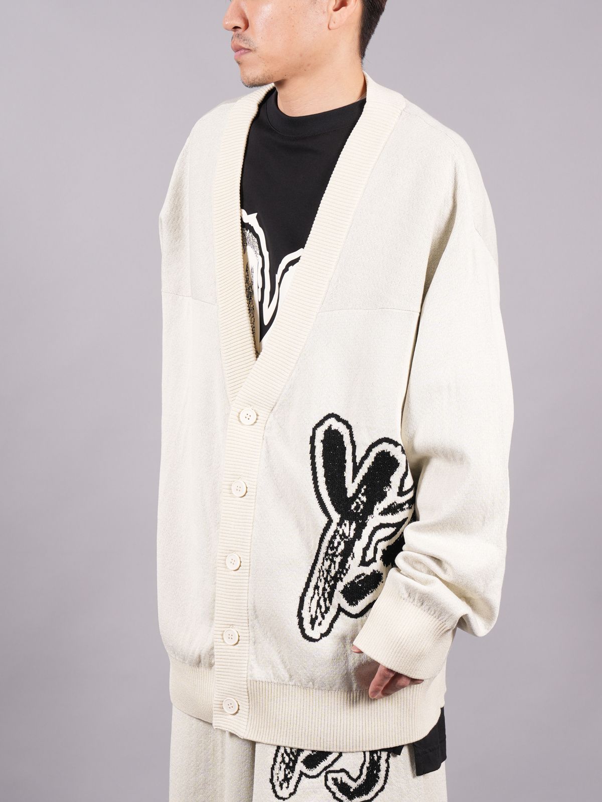 Y-3 - LOGO KNIT CARDIGAN / ロゴ ニット カーディガン (オフホワイト