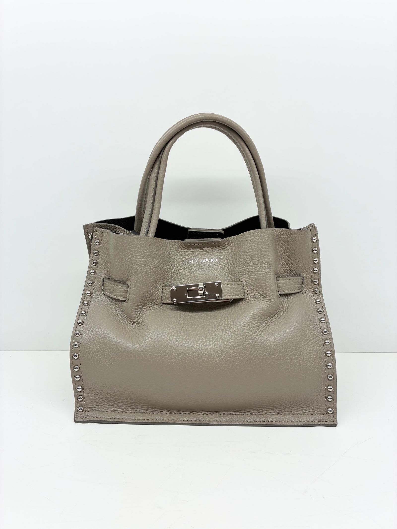 VIOLAd'ORO - MIRO / スタッズ付き2wayレザートートバッグ / ライト