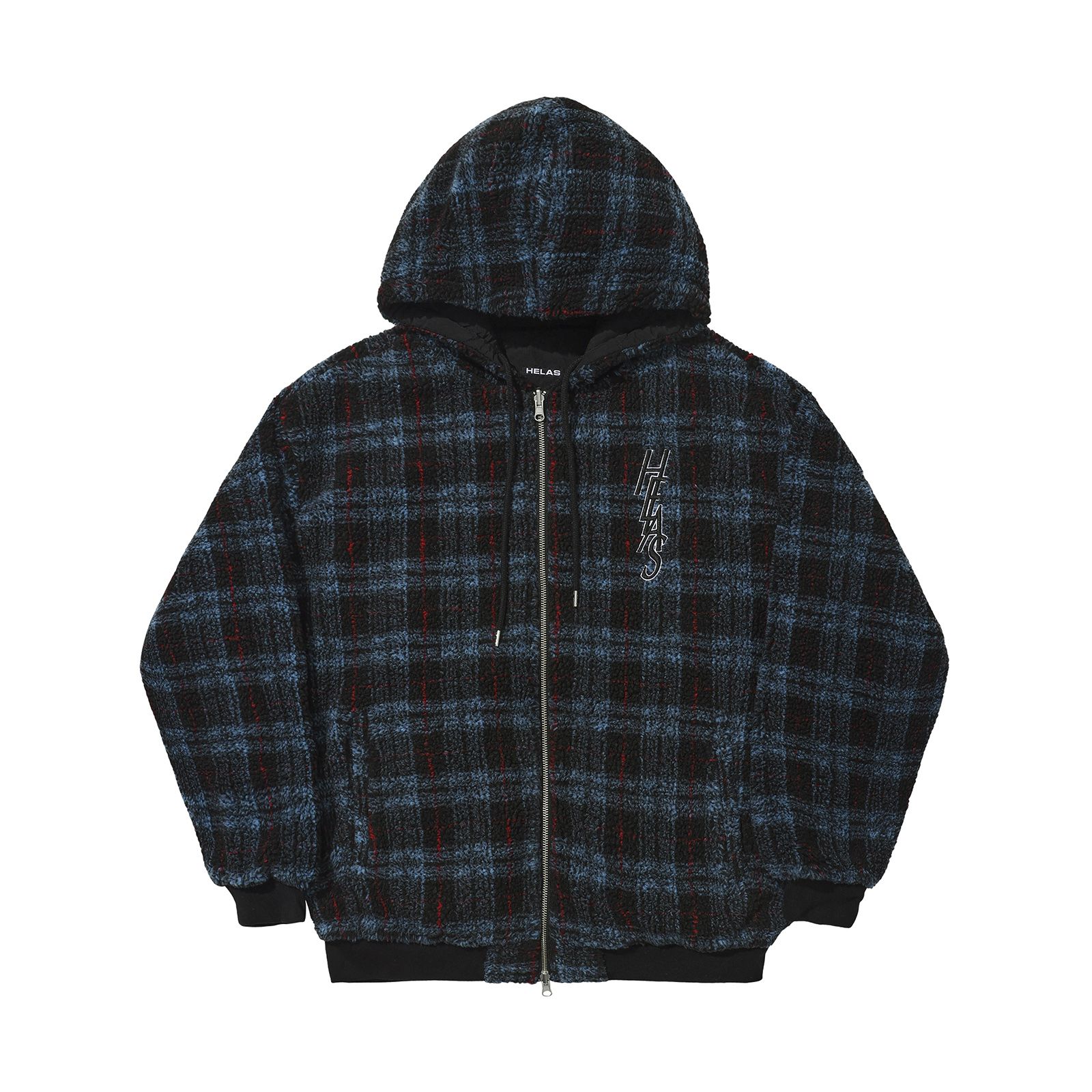 HELAS - OCARO REVERSIBLE CHECKERED FULL ZIP JACKET NAVY/BLACK