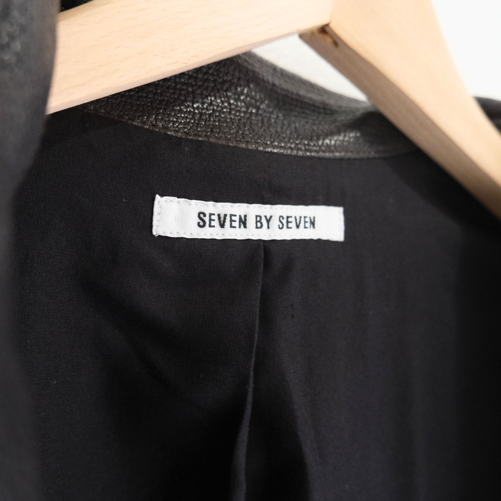 SEVEN BY SEVEN - LEATHER ZIP UP BLOUSON ‐Sheep Shrink leathe