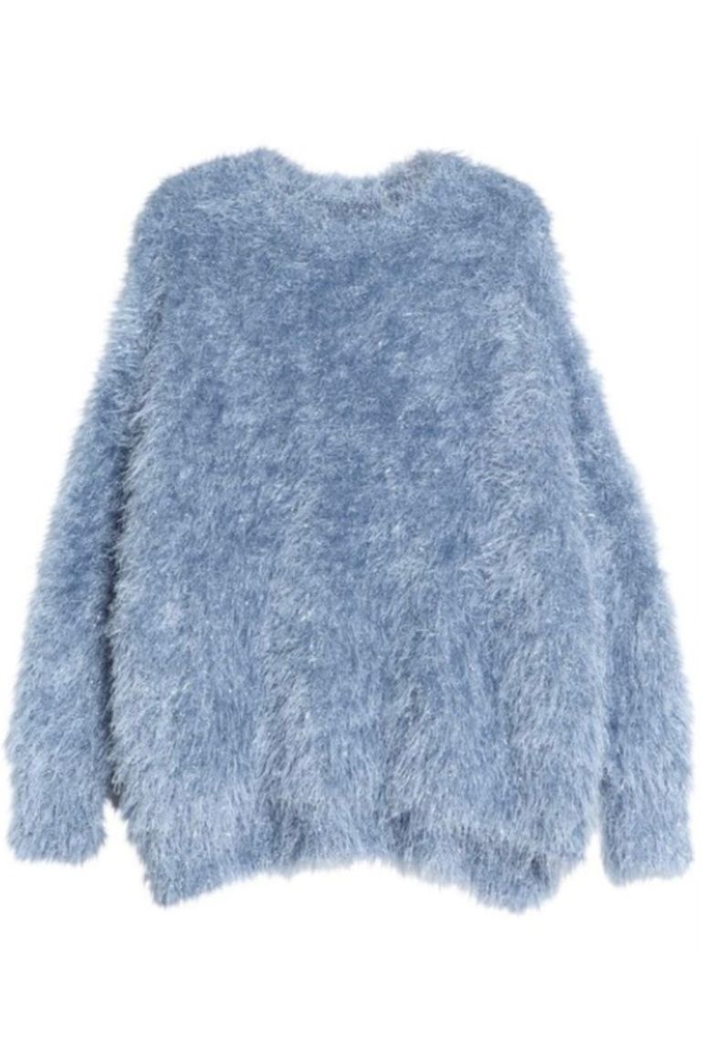 ELENDEEK - シャギーヤーンニット(ブルー)ポリエステル