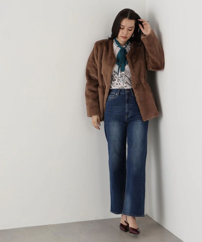 PINKY&DIANNE - ティペット付きフォーファーコート(キャメル