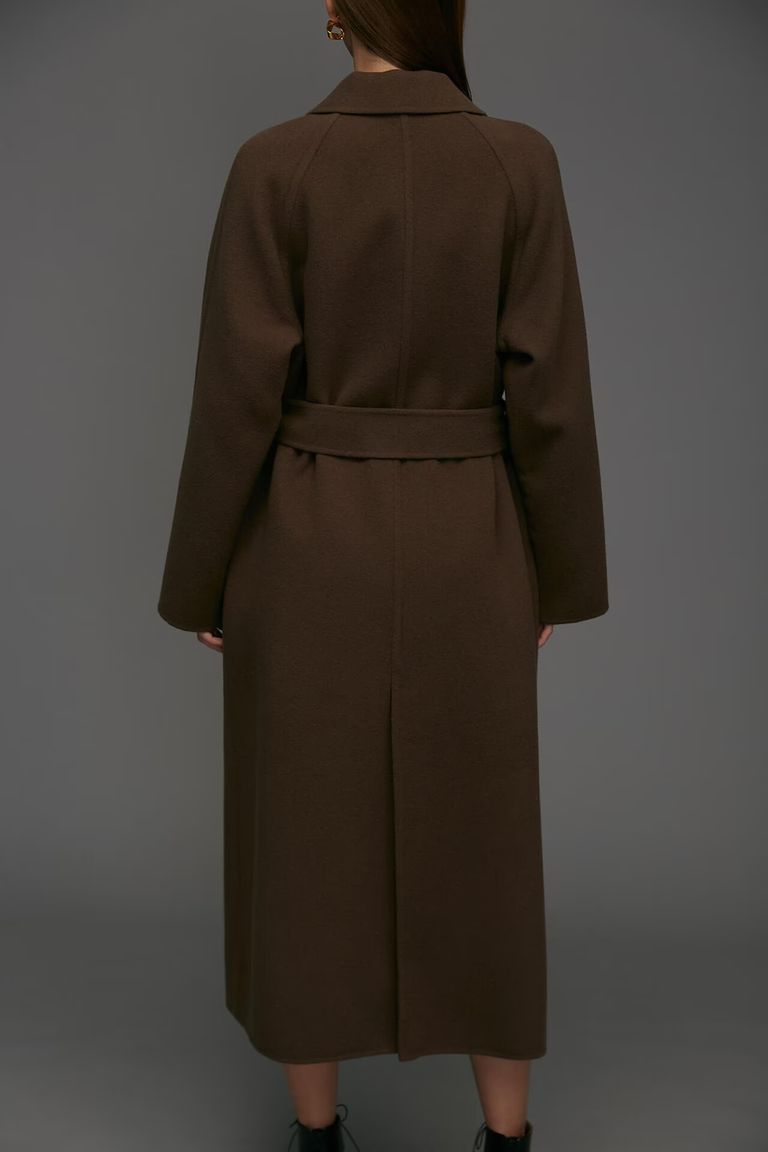 PINKY&DIANNE - ベルテッドリバーコート（ブラウン）羊毛 / カシミヤ