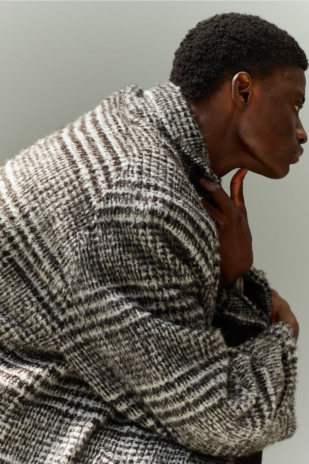 MARKAWARE - ALPACA SHAGGY PLAID WALK ABOUT COAT / アルパカシャギー