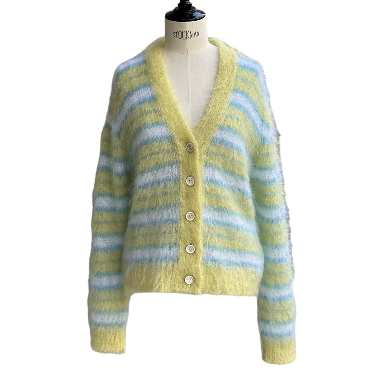 MARNI - ストライプ モヘアカーディガン/レギュラーフィット/イエロー