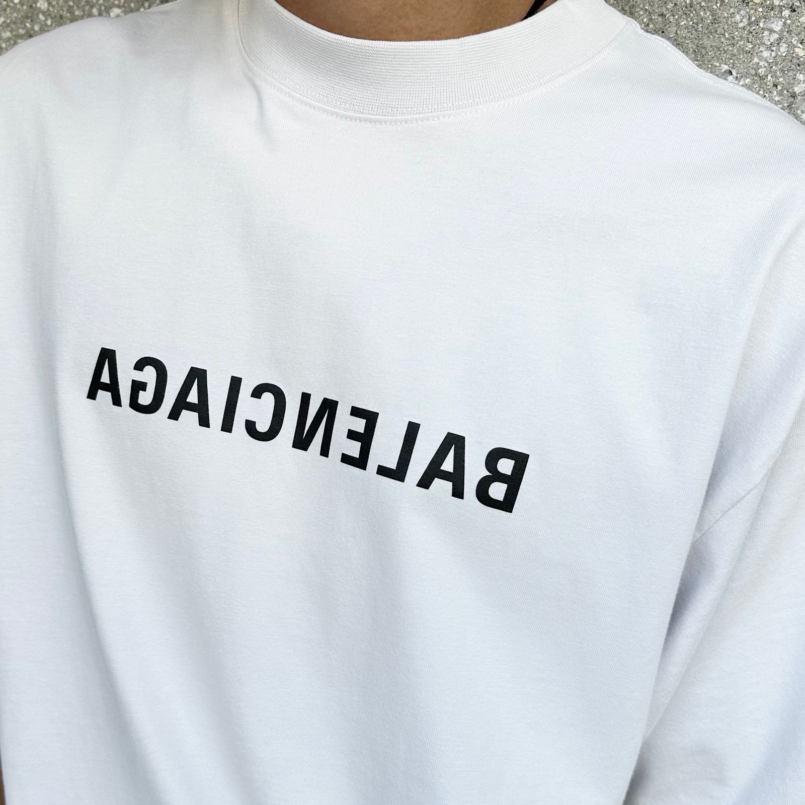BALENCIAGA - ミラーロゴTシャツ / クルーネックTシャツ / オフ