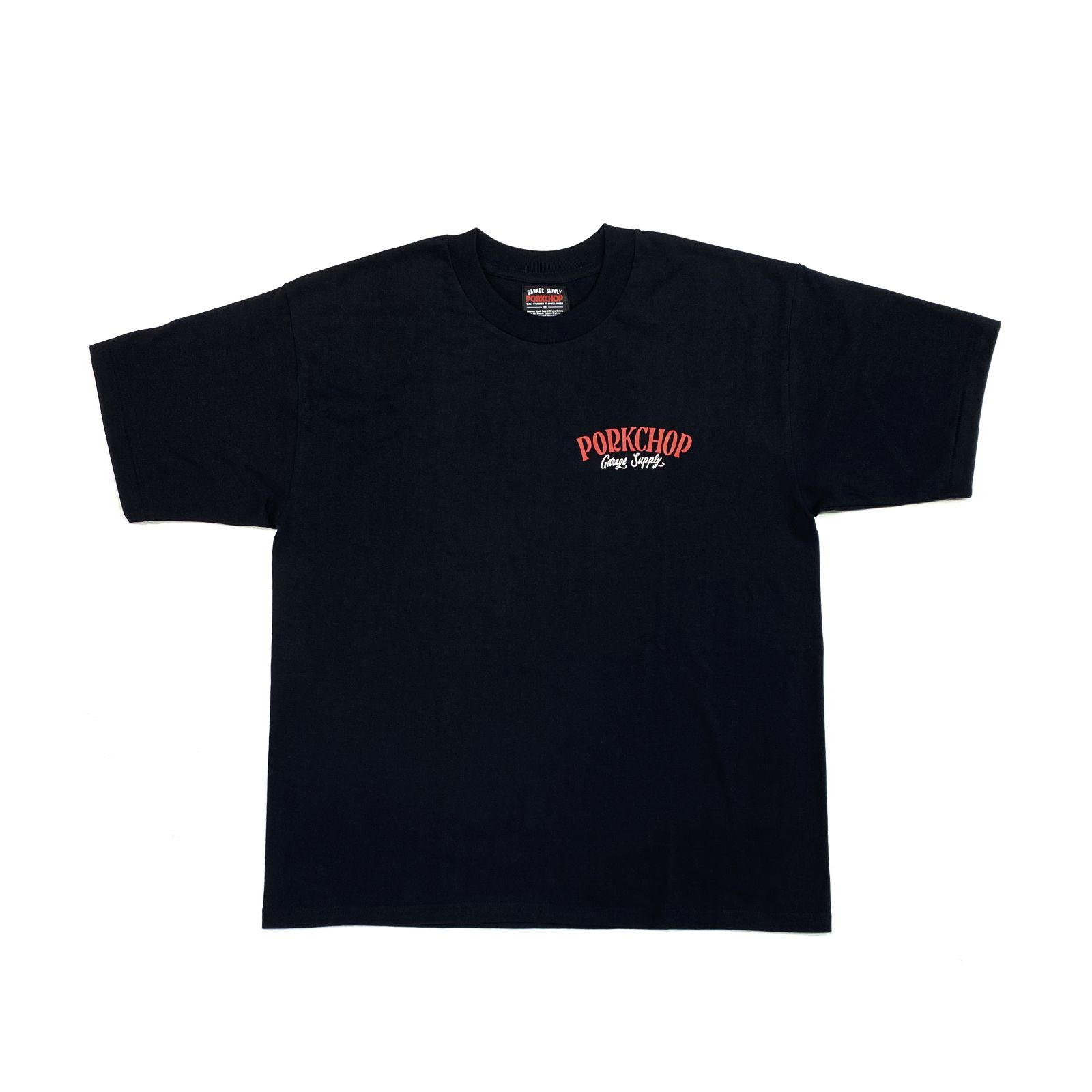 PORKCHOP GARAGE SUPPLY - PORK BACK TEE (BLACK) / ポークバック ロゴ