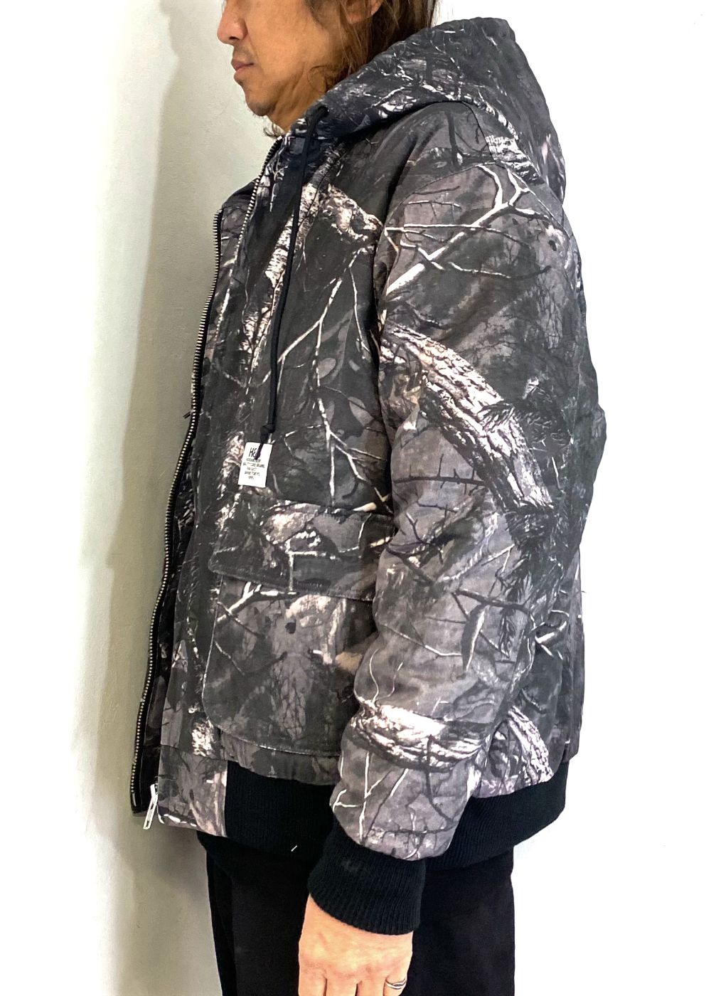 HIDE AND SEEK - 【ラスト1点】Camo Zip Hooded Jacket (BLACK CAMO