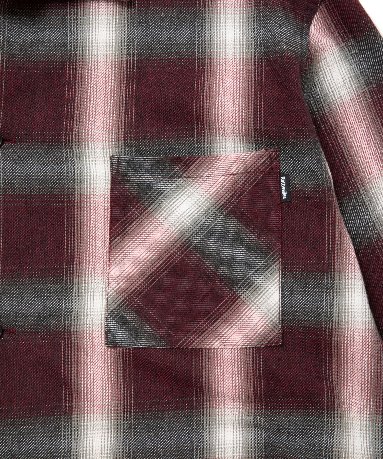 ROTTWEILER - R9 OMBRE CHECK SHIRT (RED) / オンブレチェック シャツ