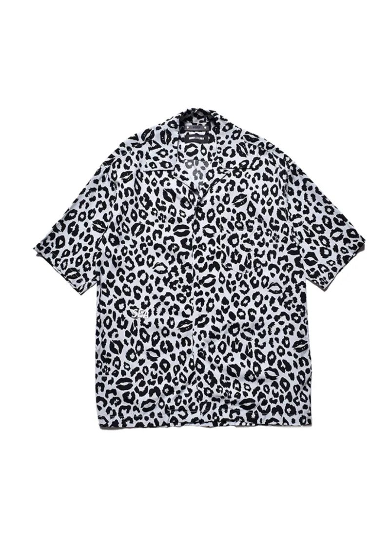 MINEDENIM - 【ラスト1点】×WDS Lips Leopard Print Open Collar SH