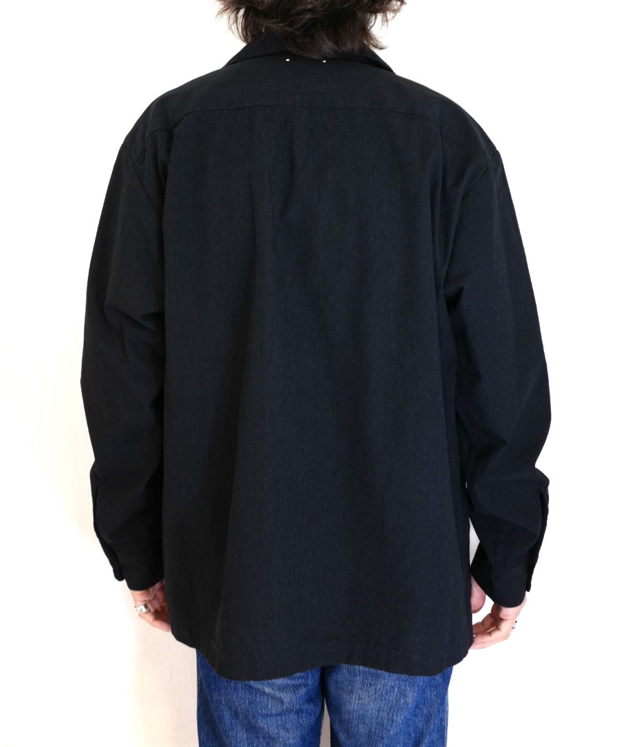 MINEDENIM - 【ラスト1点】Chambray Open Collar L/S SH (BLK