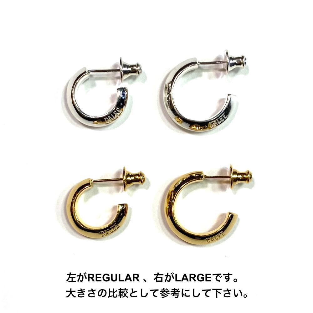 CALEE - LOGO ROLL PIERCE (REGULAR) (SILVER) / ロゴ ロール ピアス