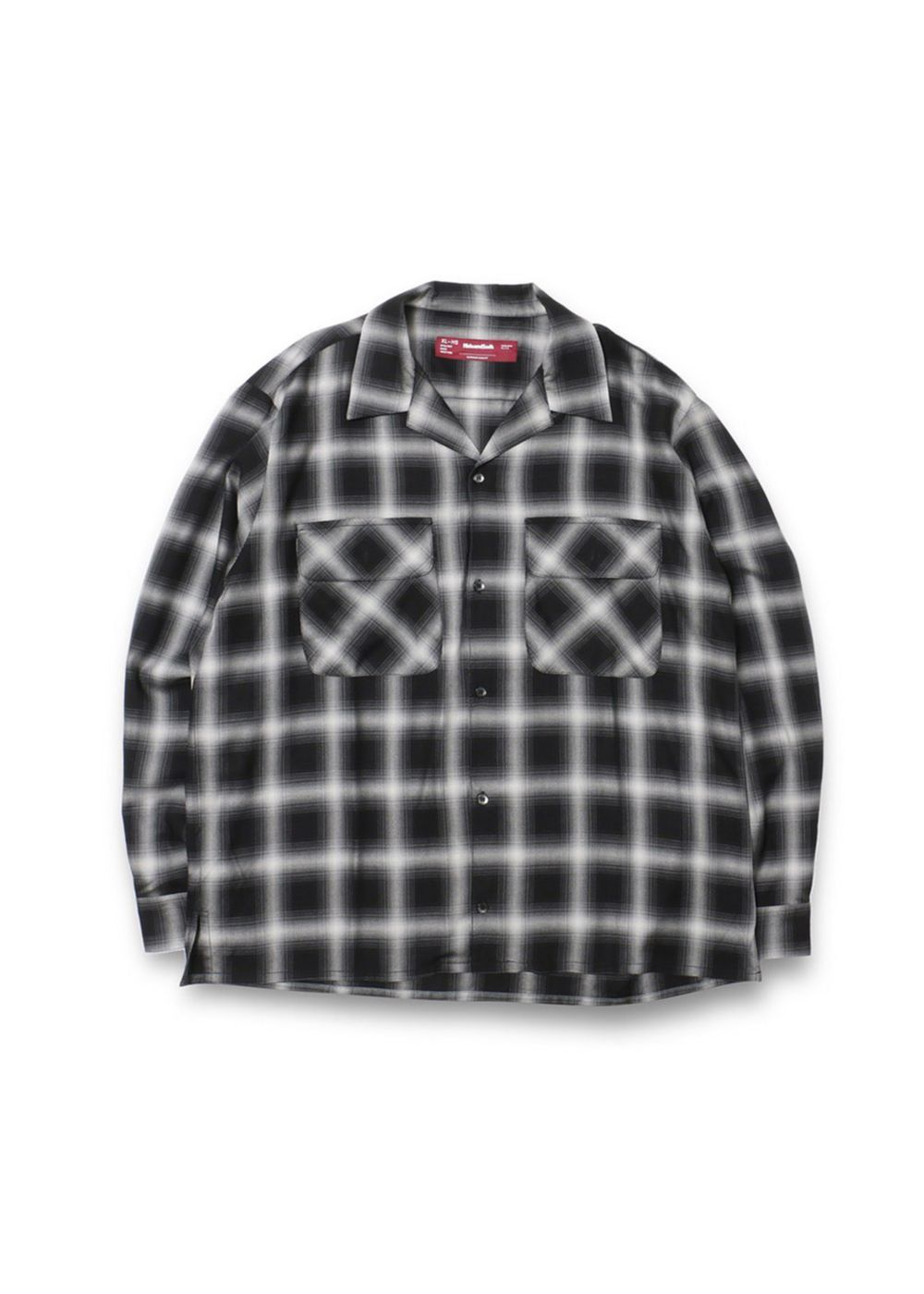 HIDE AND SEEK - OMBRE CHECK L/S SHIRT (BLACK) / オンブレチェック
