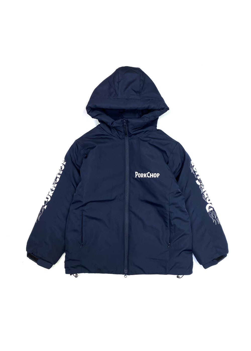 PORKCHOP GARAGE SUPPLY - BURNING LOGO HOODED JKT (NAVY