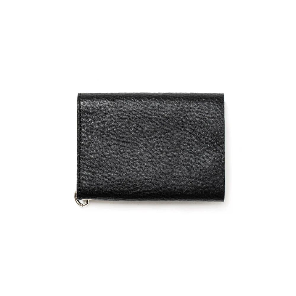 CALEE - 【ラスト1点】STUDS LEATHER FLAP HALF WALLET (BLACK
