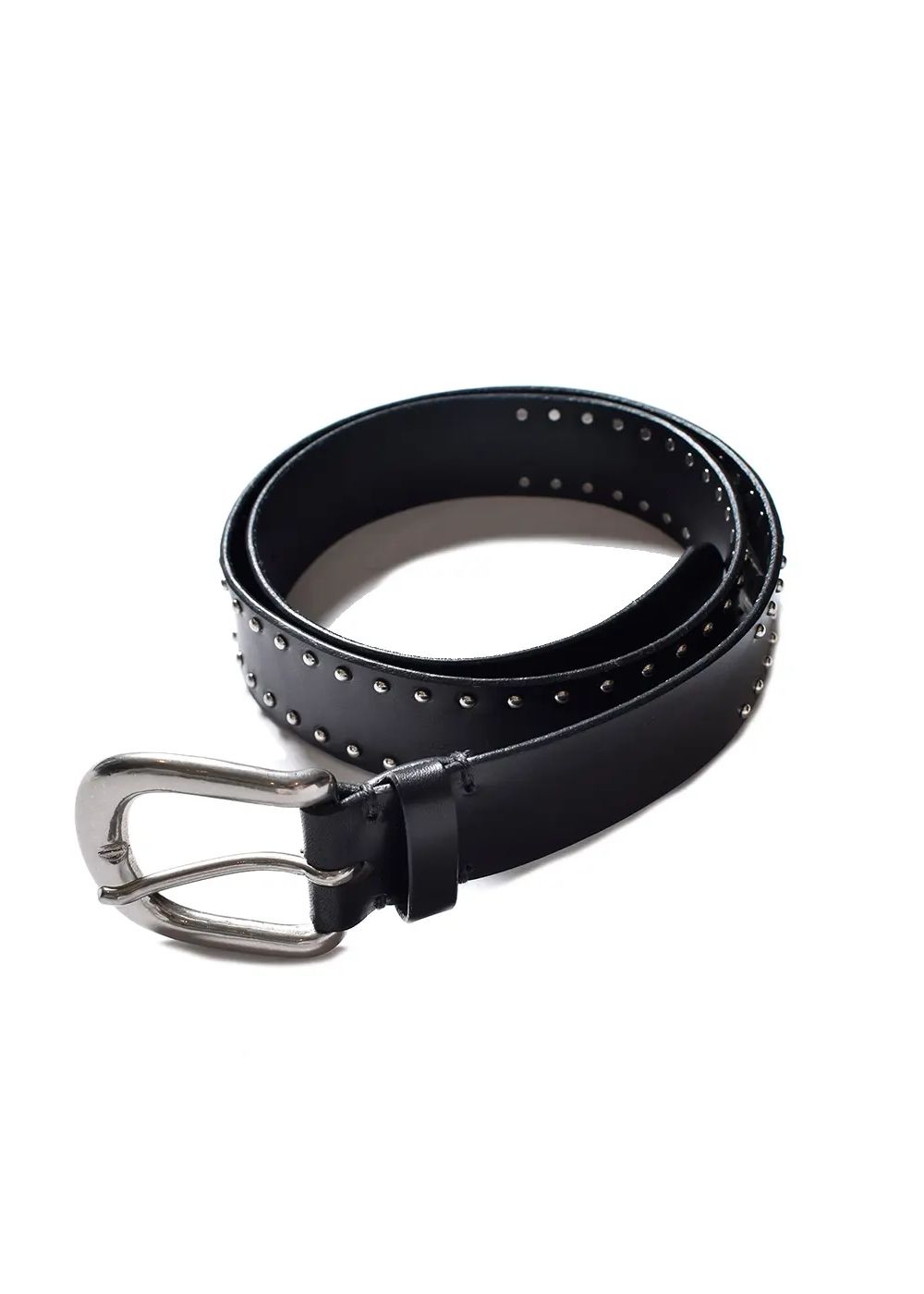 MINEDENIM - Double Studs Leather Belt (DBR) / ダブル スタッズ