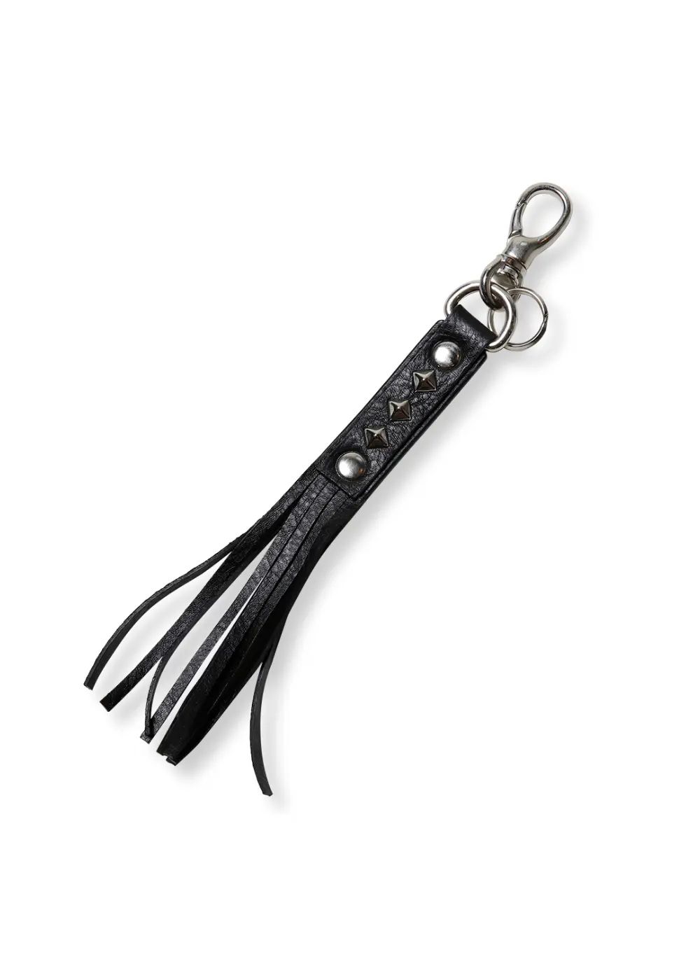 CALEE - 【ラスト1点】SILVER STAR CONCHO LEATHER KEY RING (BLACK