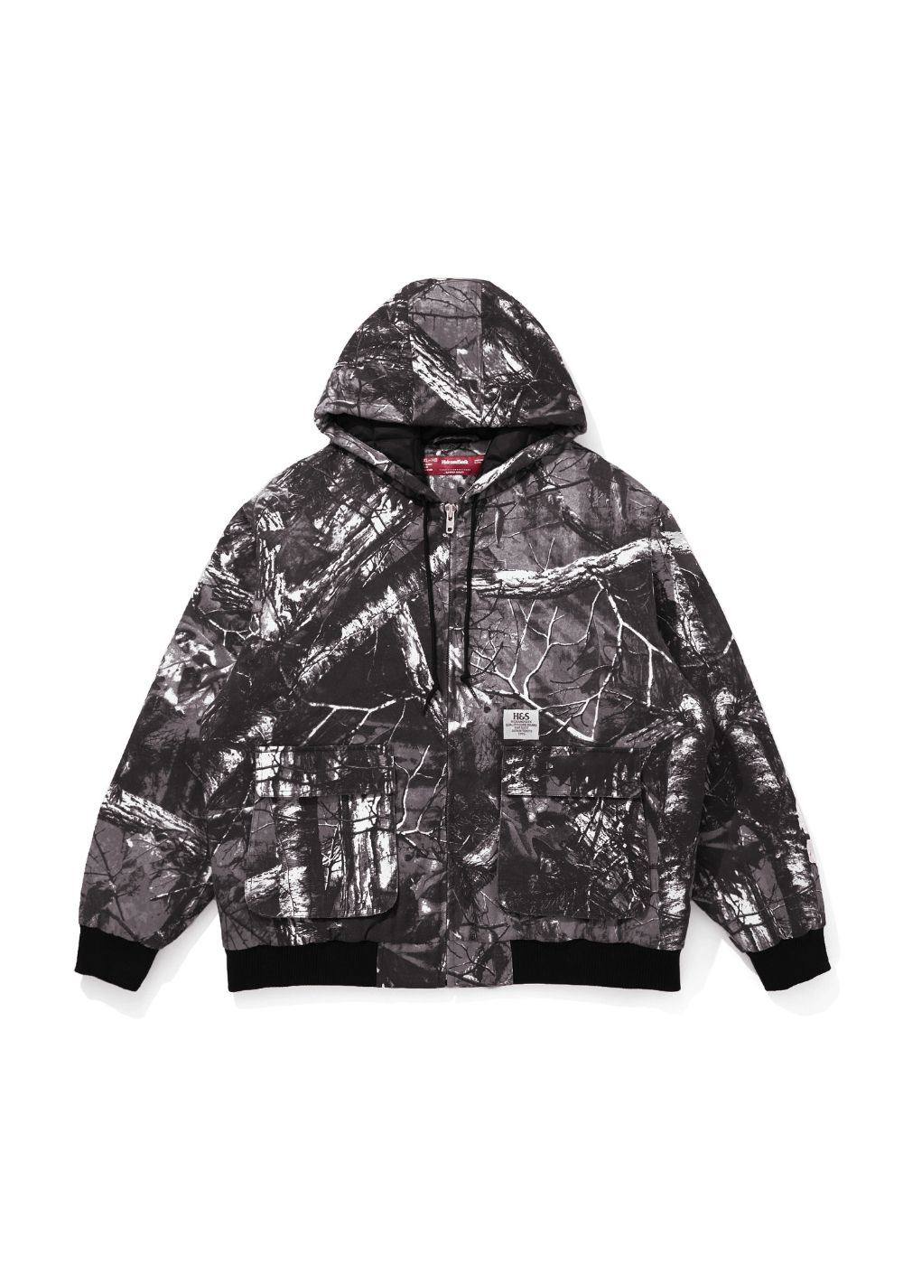 HIDE AND SEEK - 【ラスト1点】Camo Zip Hooded Jacket (BLACK CAMO