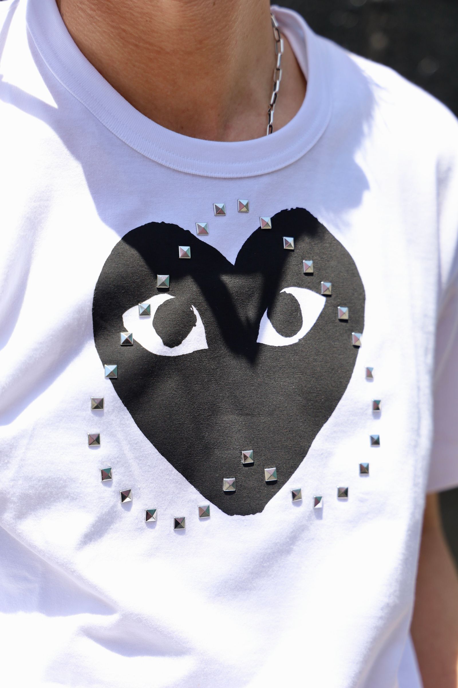 PLAY COMME des GARCONS BLACK HEART STUDS Tシャツ MARKスタイル