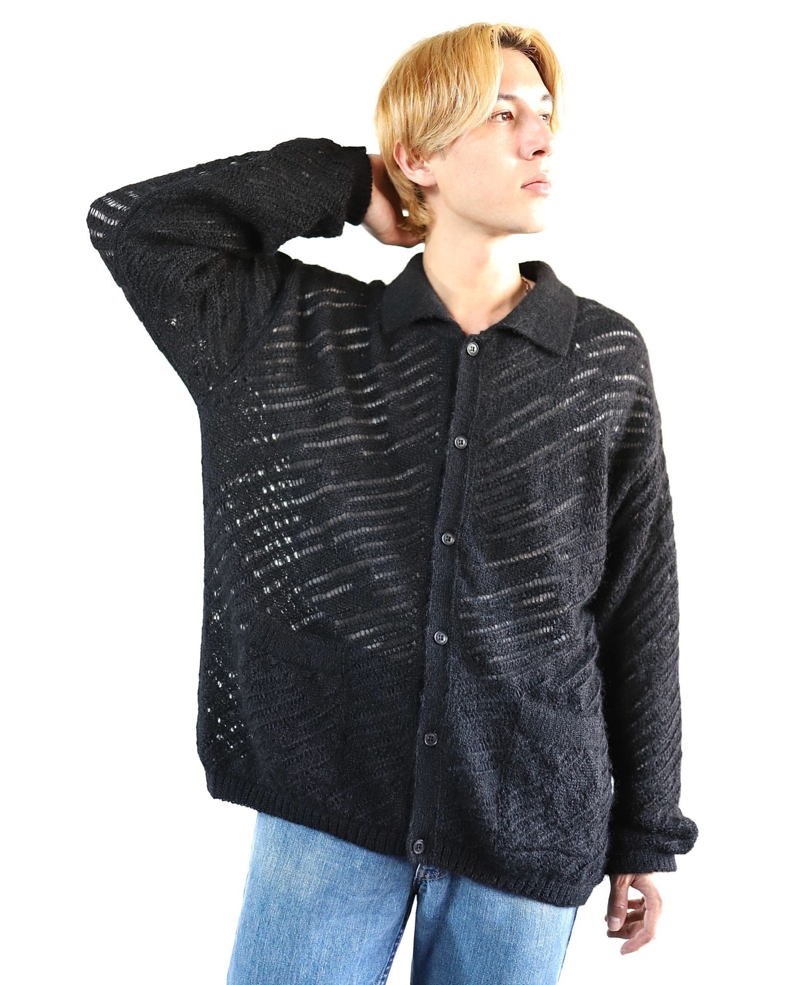 YOKE 新作SILK MOHAIR BUTTONED CARGIGAN style.2024.2.5 | 4198 | MARK