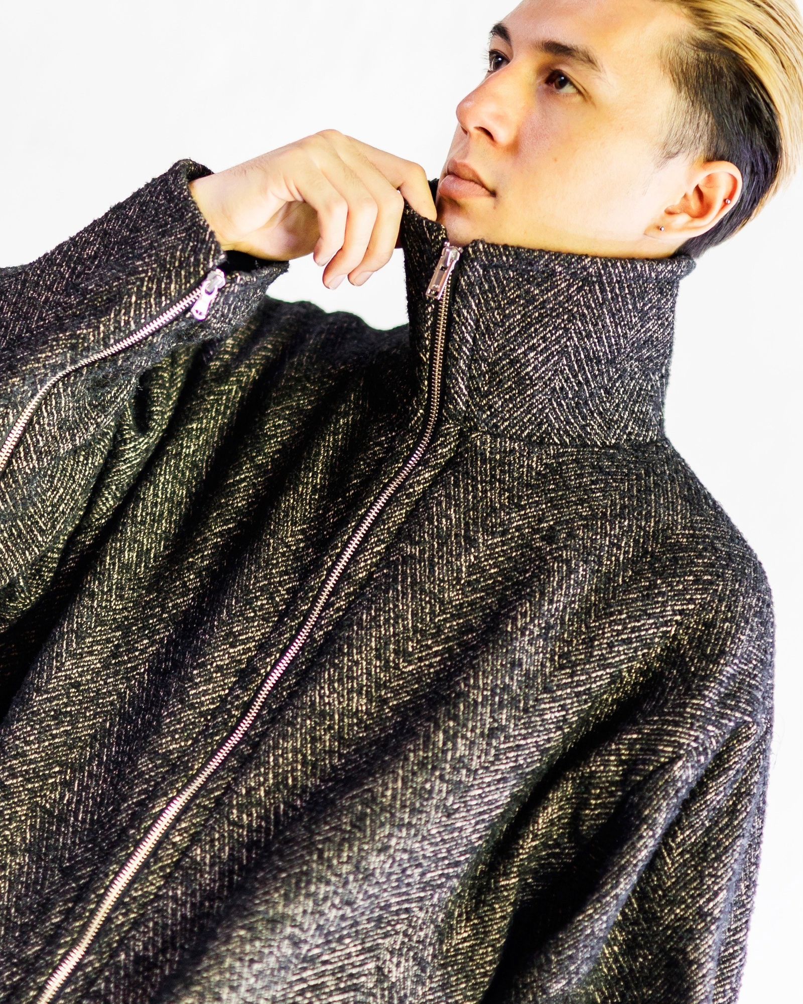 YOKE - ヨーク24FW TWEED STAND COLLAR ZIP BLOUSON (YK24FW0727B