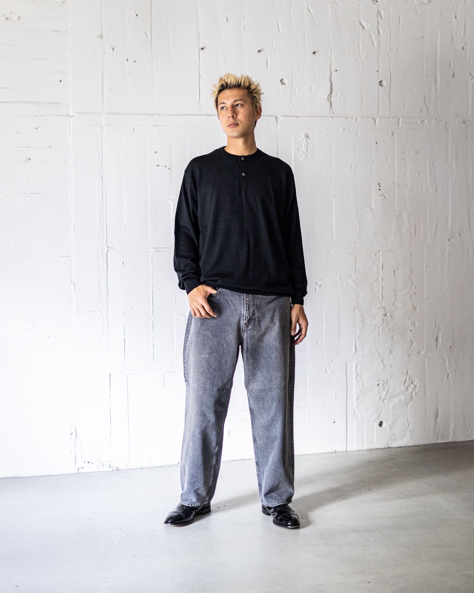 A.PRESSE Wool Knit Henley Neck Sweater ☆ 7月26日(土)新作発売