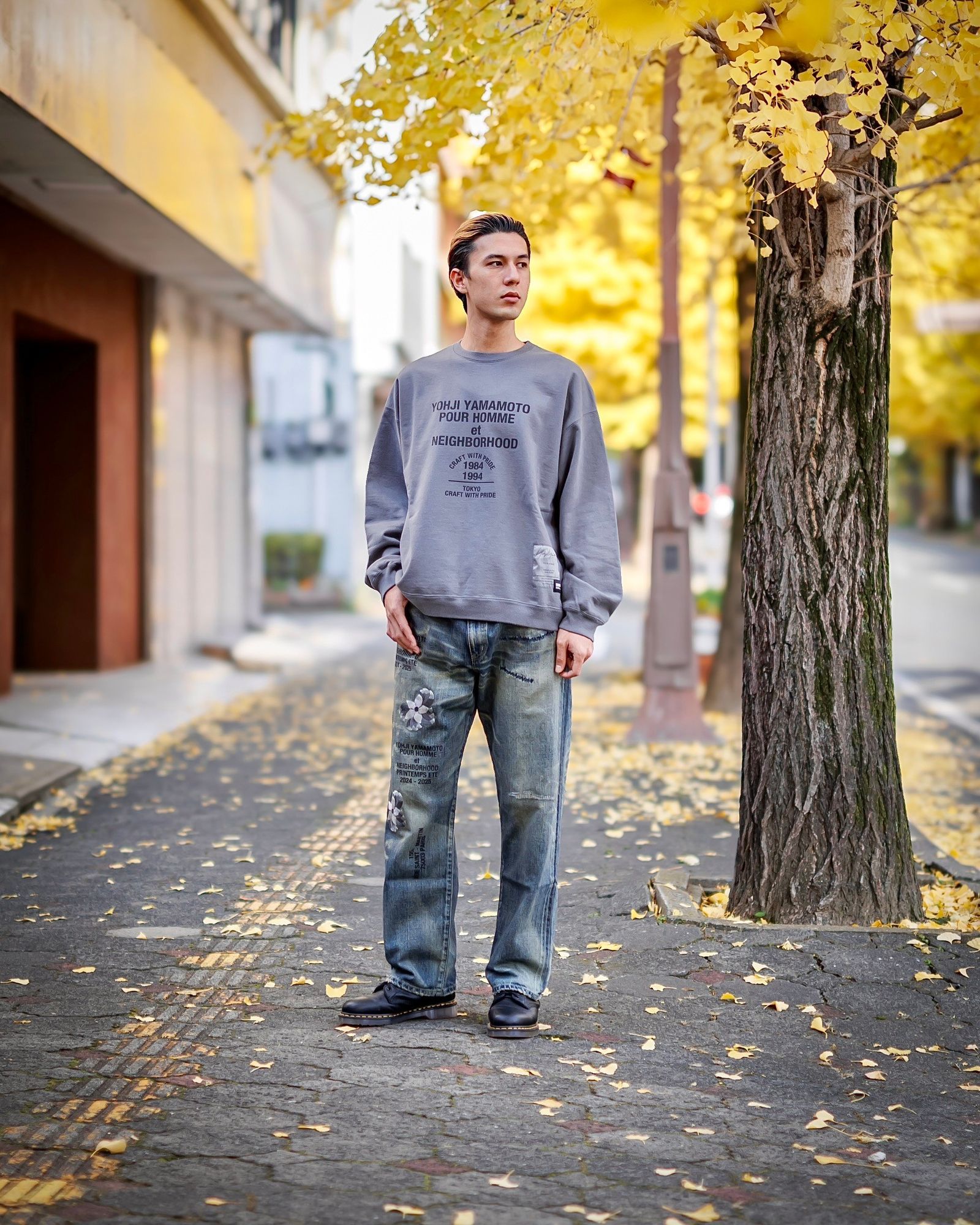 yohji yamamoto x NEIGHBORHOOD SWEAT SHIRT LS (GRAY)スタイル | 5860